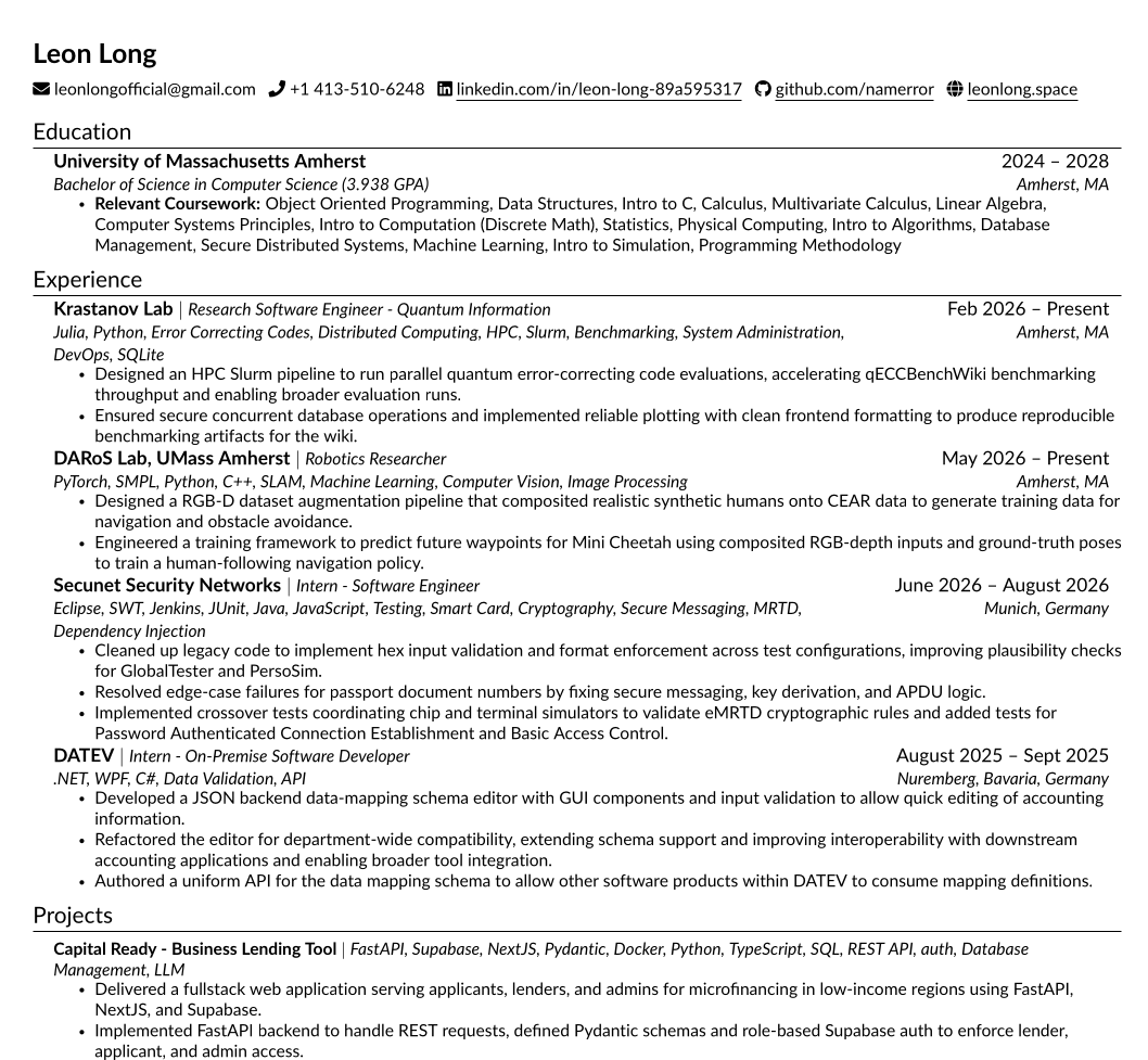 Sample generated resume